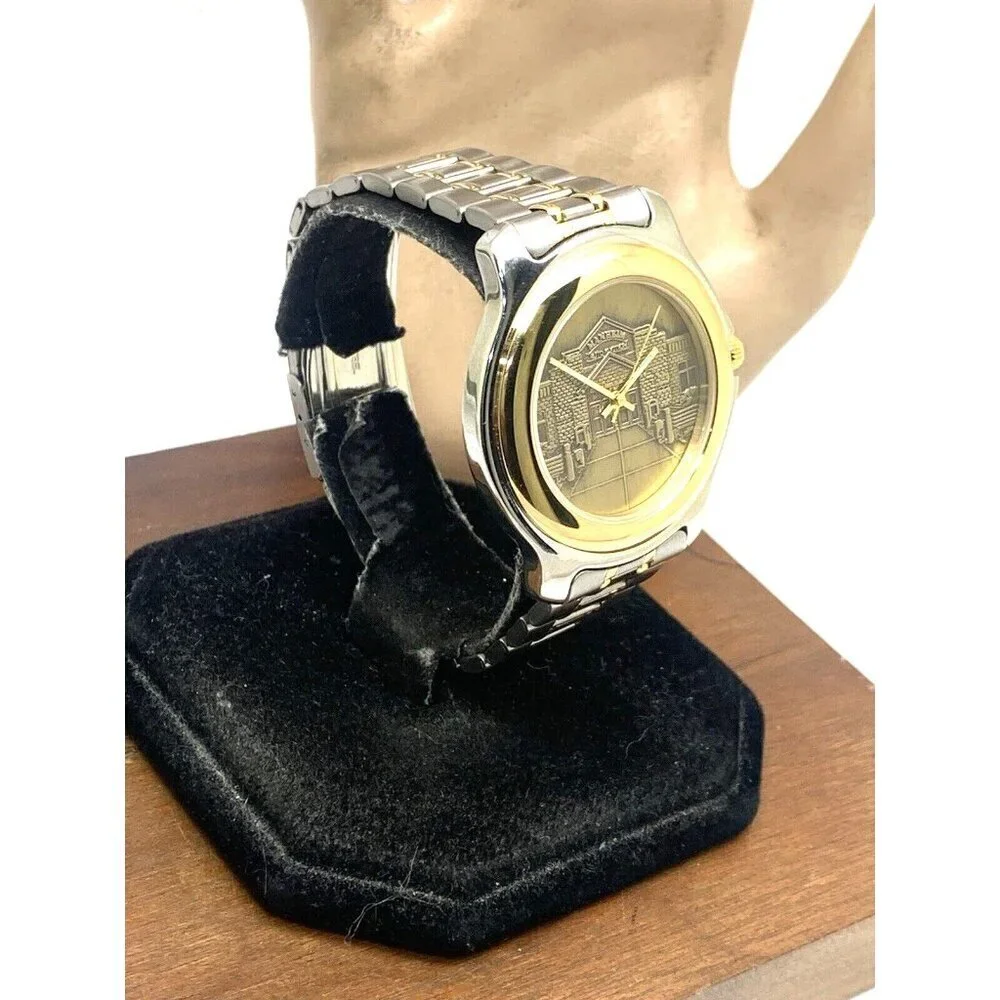 Manheim Auto Auction Men's Watch Quartz Gold Dial Two Tone Stainless Steel 40mm